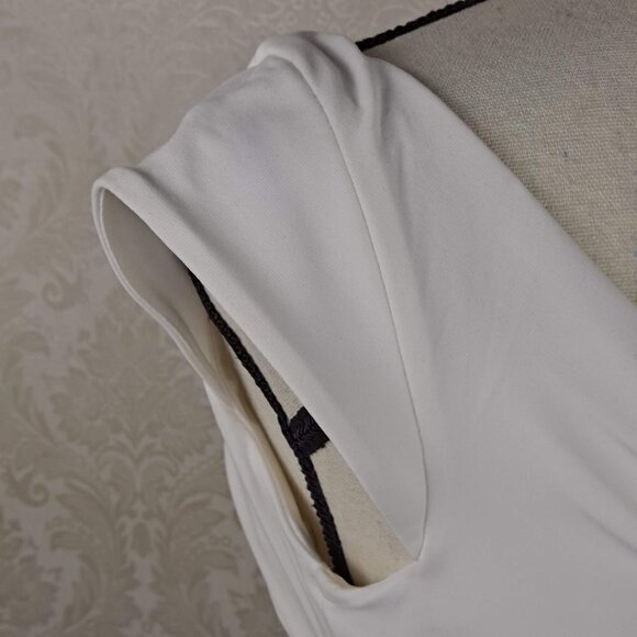 Boston Proper Size 2 White Cowl Neck Dress Sleeveless Ruching on Side NWOT - Picture 5 of 12